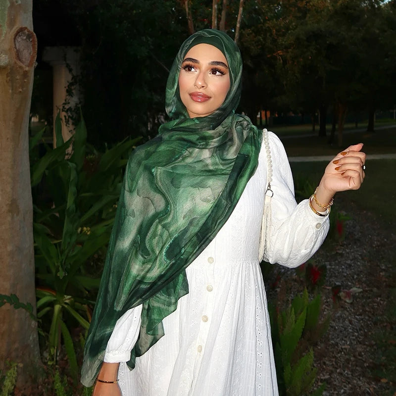 Watercolor Print Hijab
