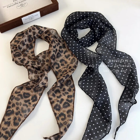 Pure Desire Leopard & Polka Dot Lightweight Scarf