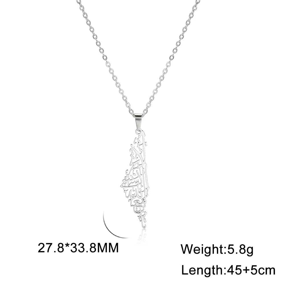 Palestine Map Necklace