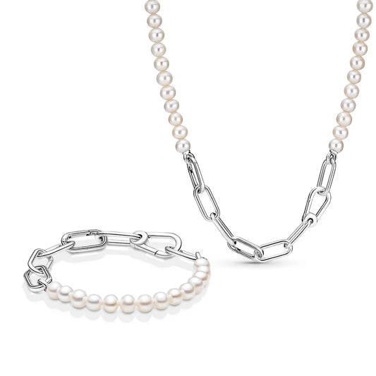 Pandora ME Pearl Bracelet with Sterling Silver Links