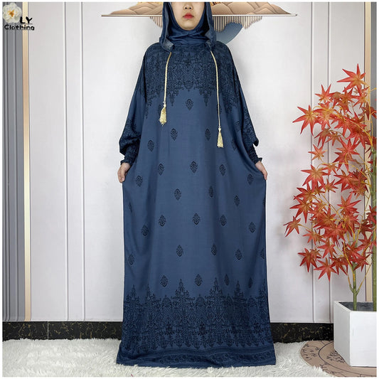 2025 Cotton 2‑Piece Ramadan Abaya with Dual Hats