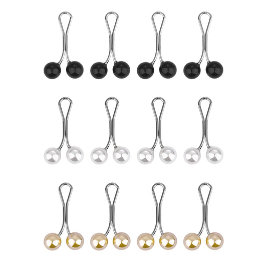 12‑Piece Alloy Pearl Hijab & Scarf Clip Set