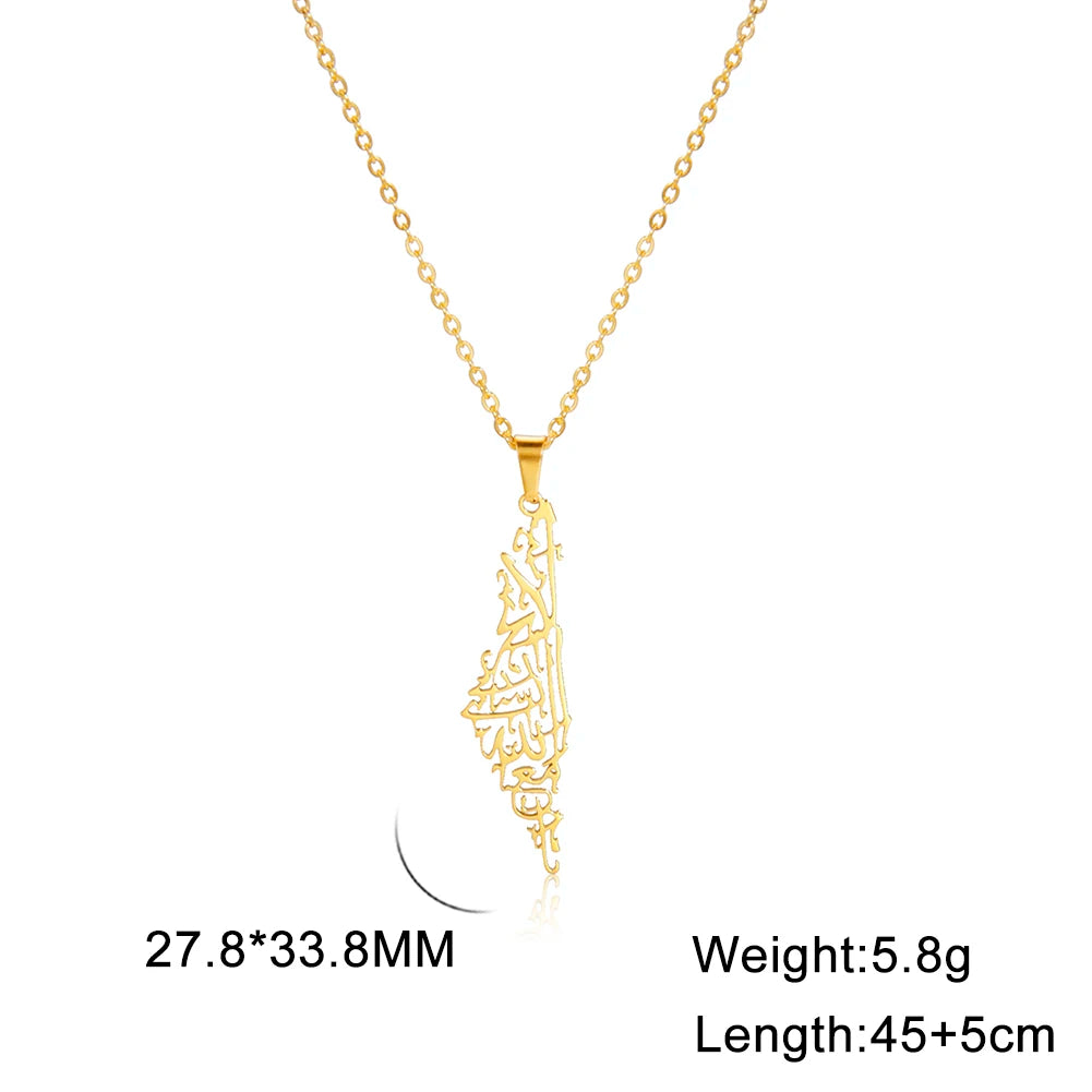 Palestine Map Necklace