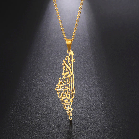 Palestine Map Necklace