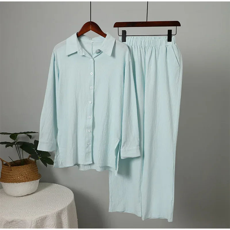 Modest Cotton-Linen Two-Piece Set