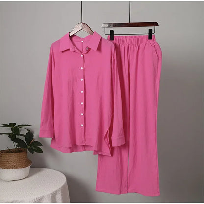 Modest Cotton-Linen Two-Piece Set