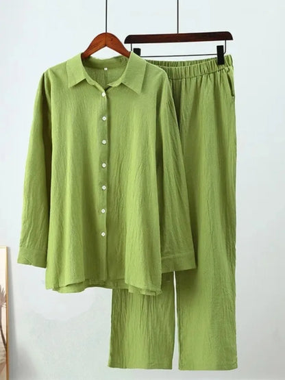 Modest Cotton-Linen Two-Piece Set