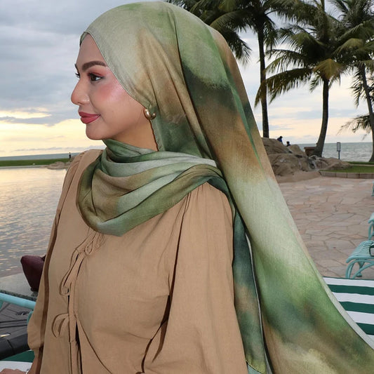 Watercolor Print Hijab