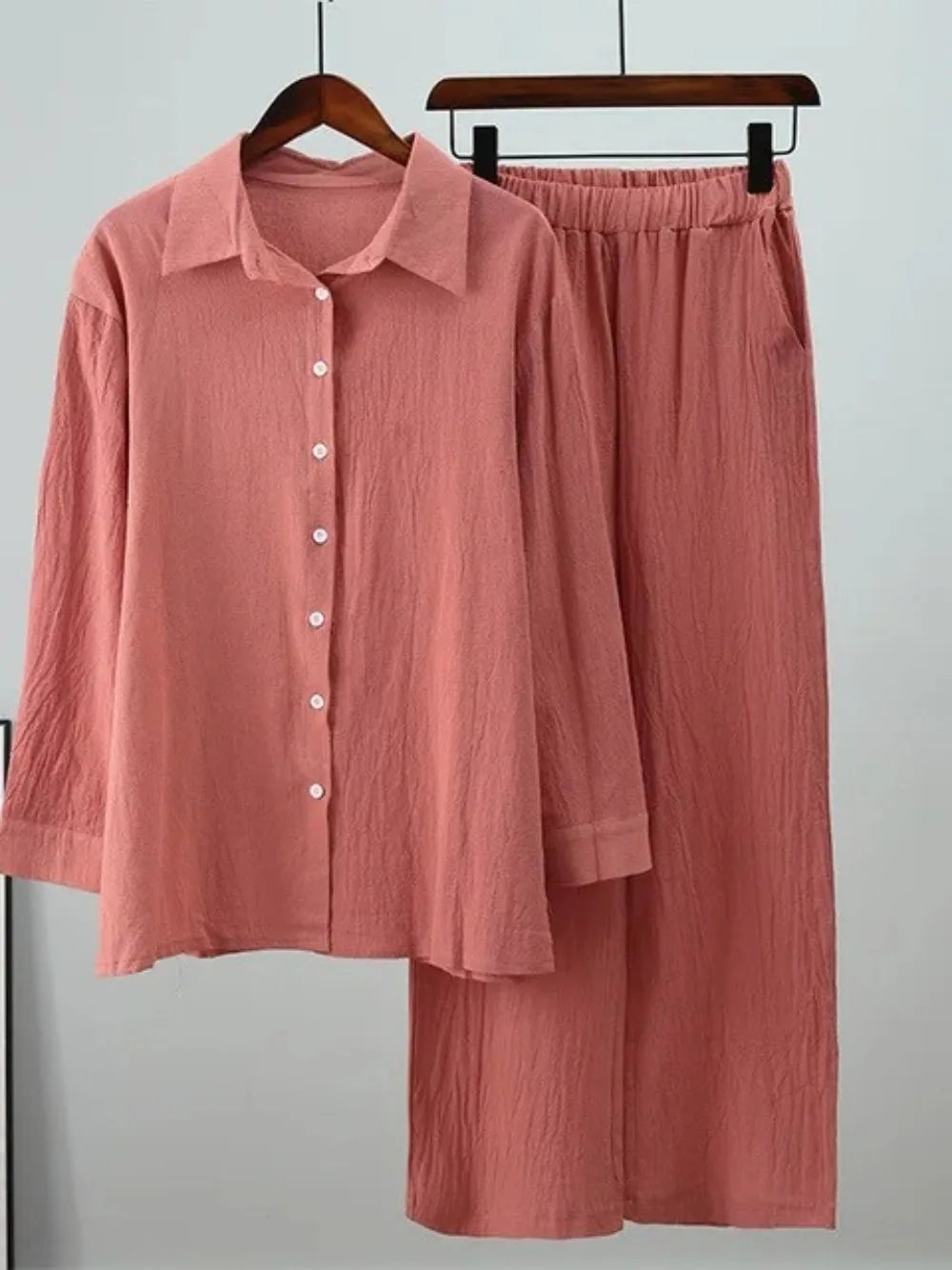 Modest Cotton-Linen Two-Piece Set