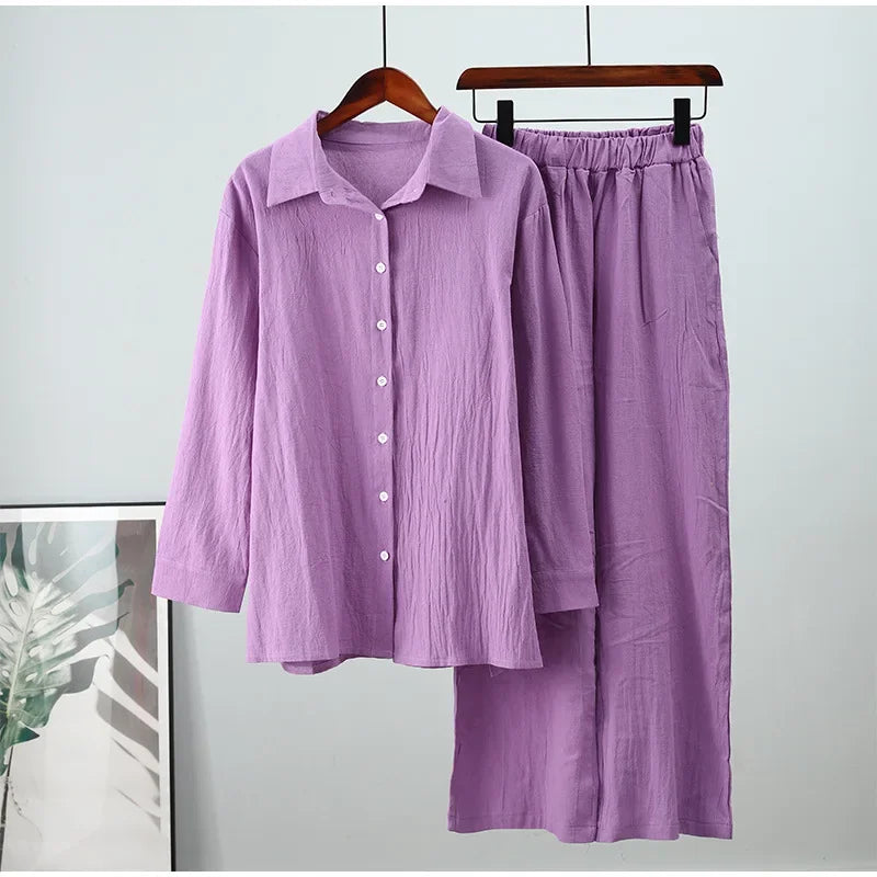 Modest Cotton-Linen Two-Piece Set