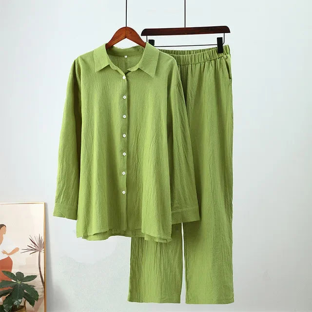 Modest Cotton-Linen Two-Piece Set