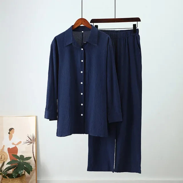 Modest Cotton-Linen Two-Piece Set