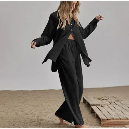 Modest Cotton-Linen Two-Piece Set