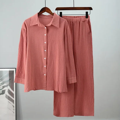 Modest Cotton-Linen Two-Piece Set