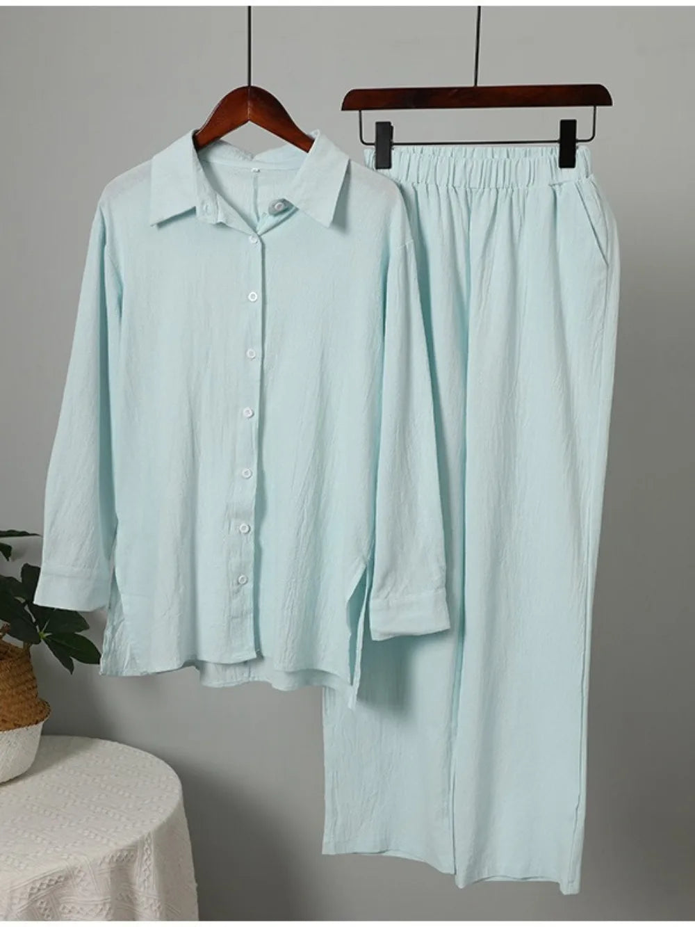 Modest Cotton-Linen Two-Piece Set