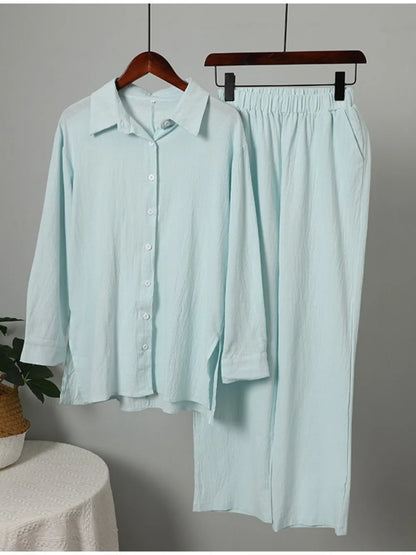 Modest Cotton-Linen Two-Piece Set